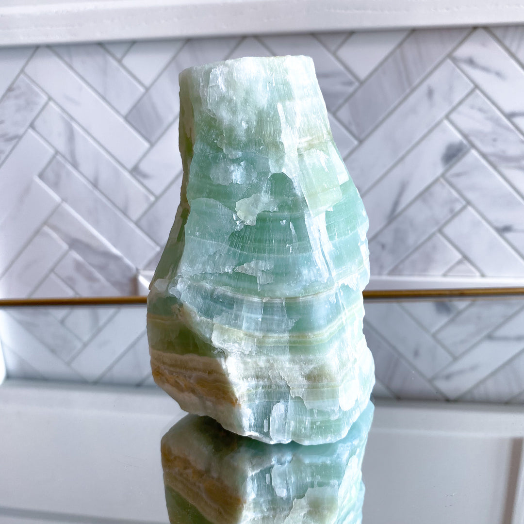 Large, Gorgeous Pistachio Calcite Raw Chunk 