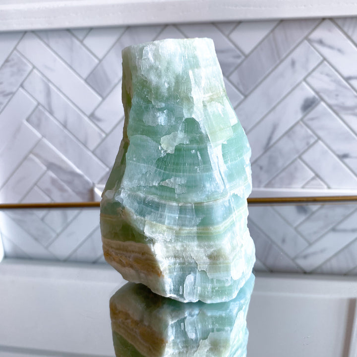 Large, Gorgeous Pistachio Calcite Raw Chunk 