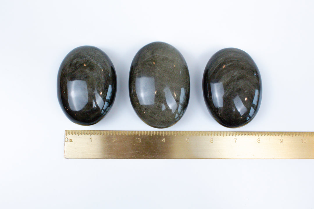 XL Jumbo Golden Sheen Obsidian Palm Stone