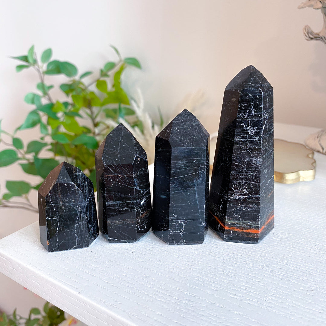 Shiny Black Tourmaline Tower