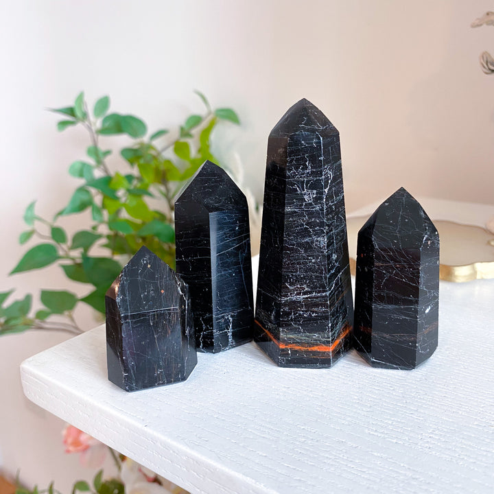 Shiny Black Tourmaline Tower
