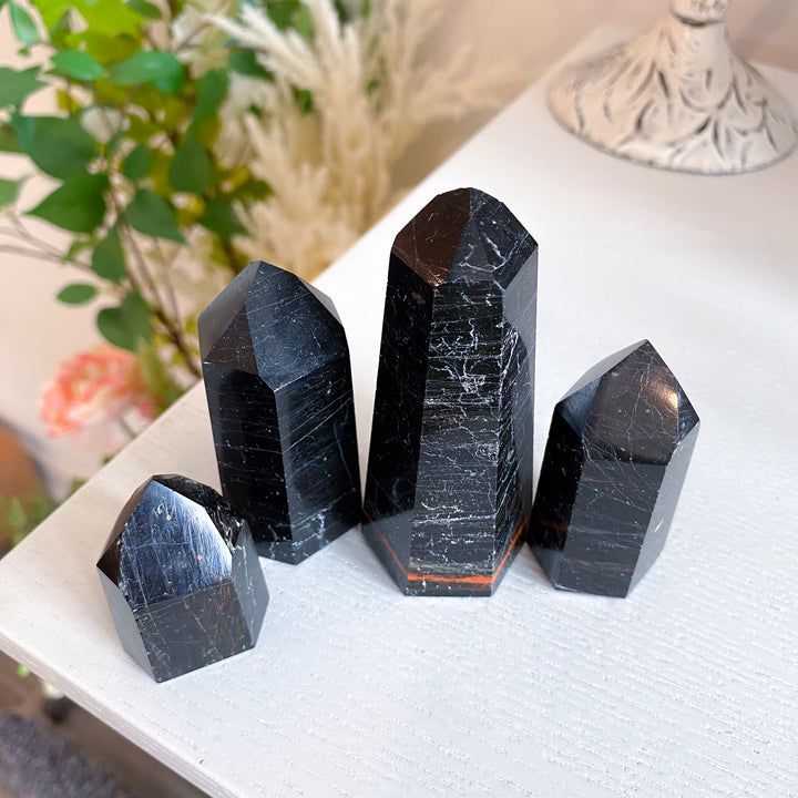Shiny Black Tourmaline Tower