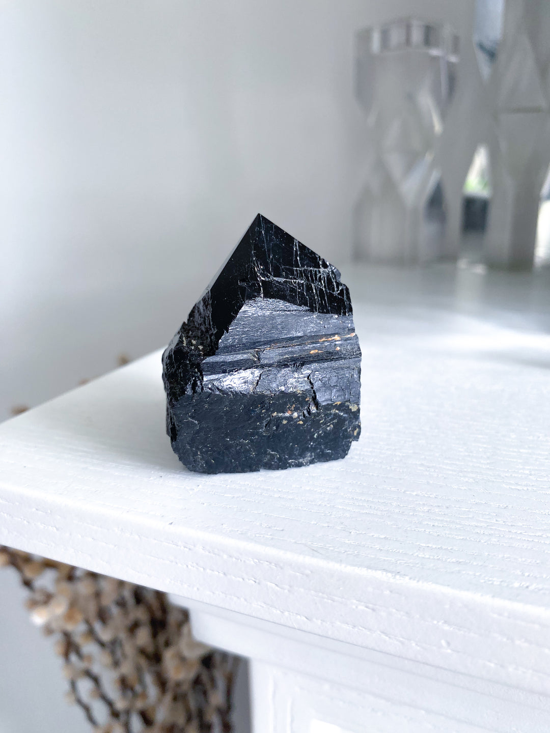 Shiny Black Tourmaline Top Polish Point #10