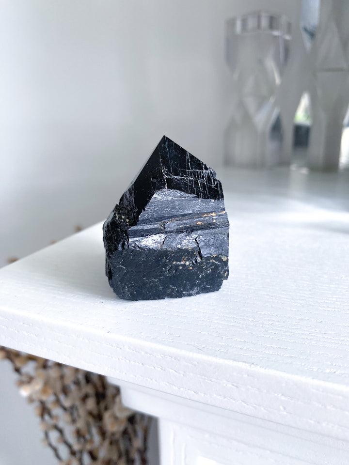 Shiny Black Tourmaline Top Polish Point #10