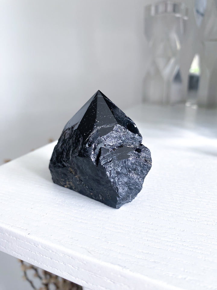 Shiny Black Tourmaline Top Polish Point #10