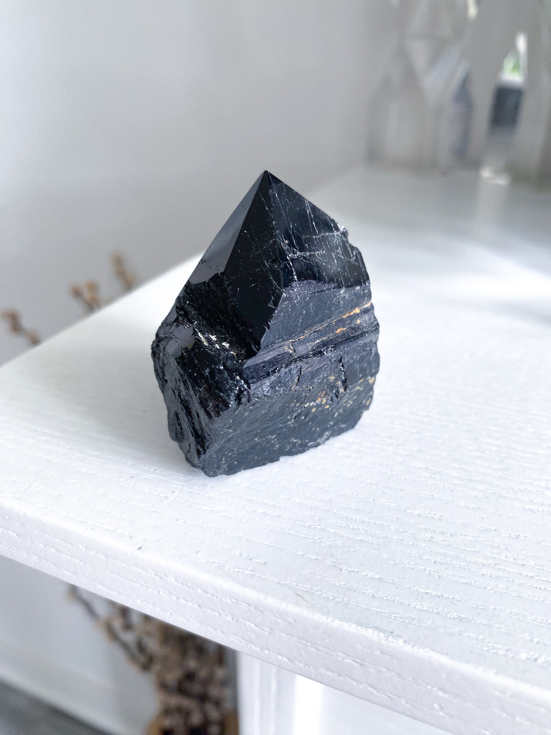 Shiny Black Tourmaline Top Polish Point #10