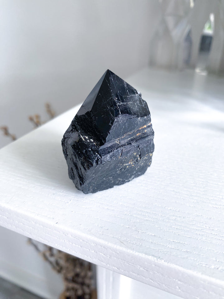 Shiny Black Tourmaline Top Polish Point #10