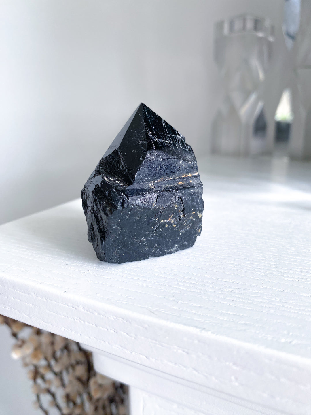 Shiny Black Tourmaline Top Polish Point #10