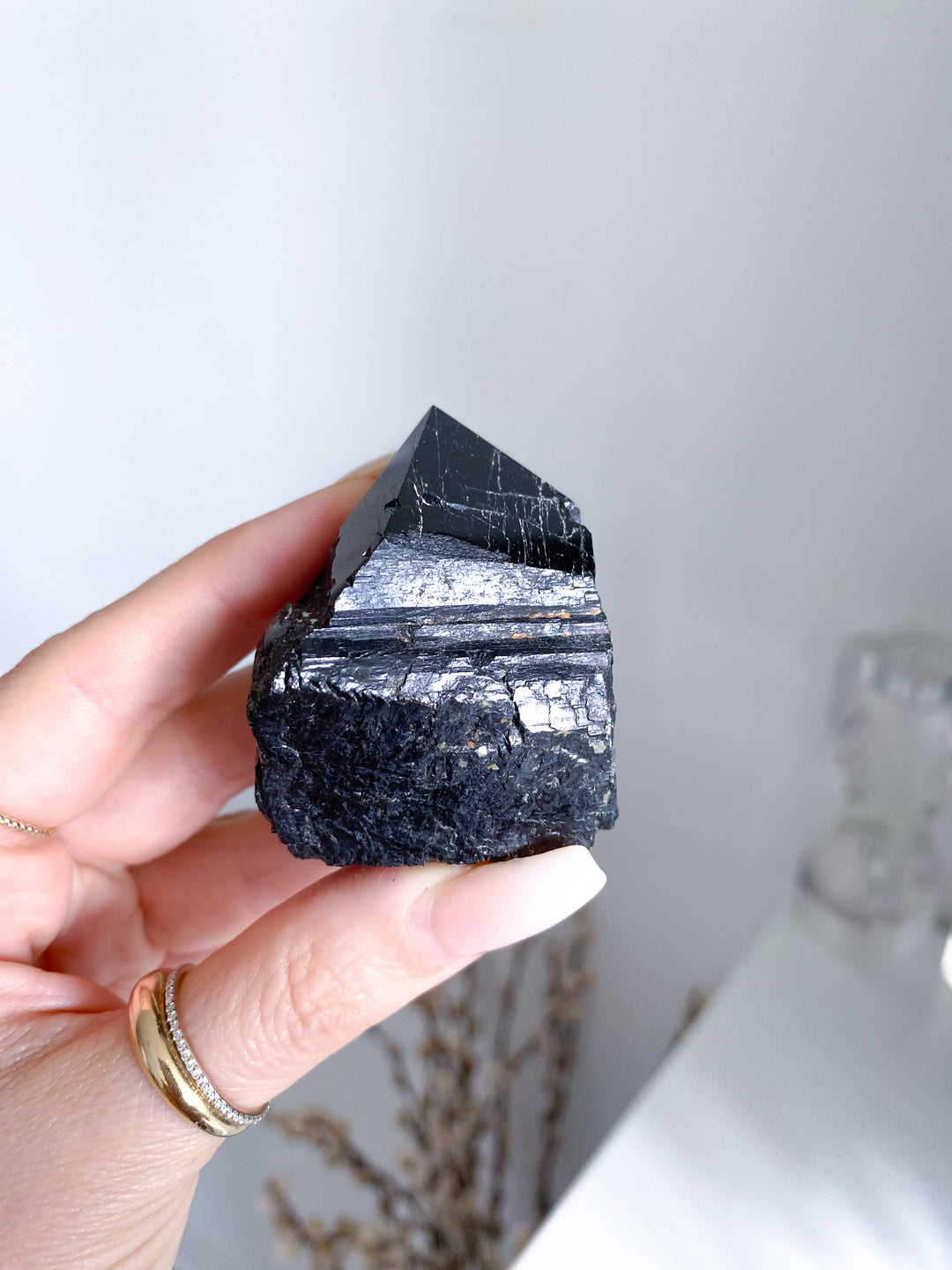 Shiny Black Tourmaline Top Polish Point #10