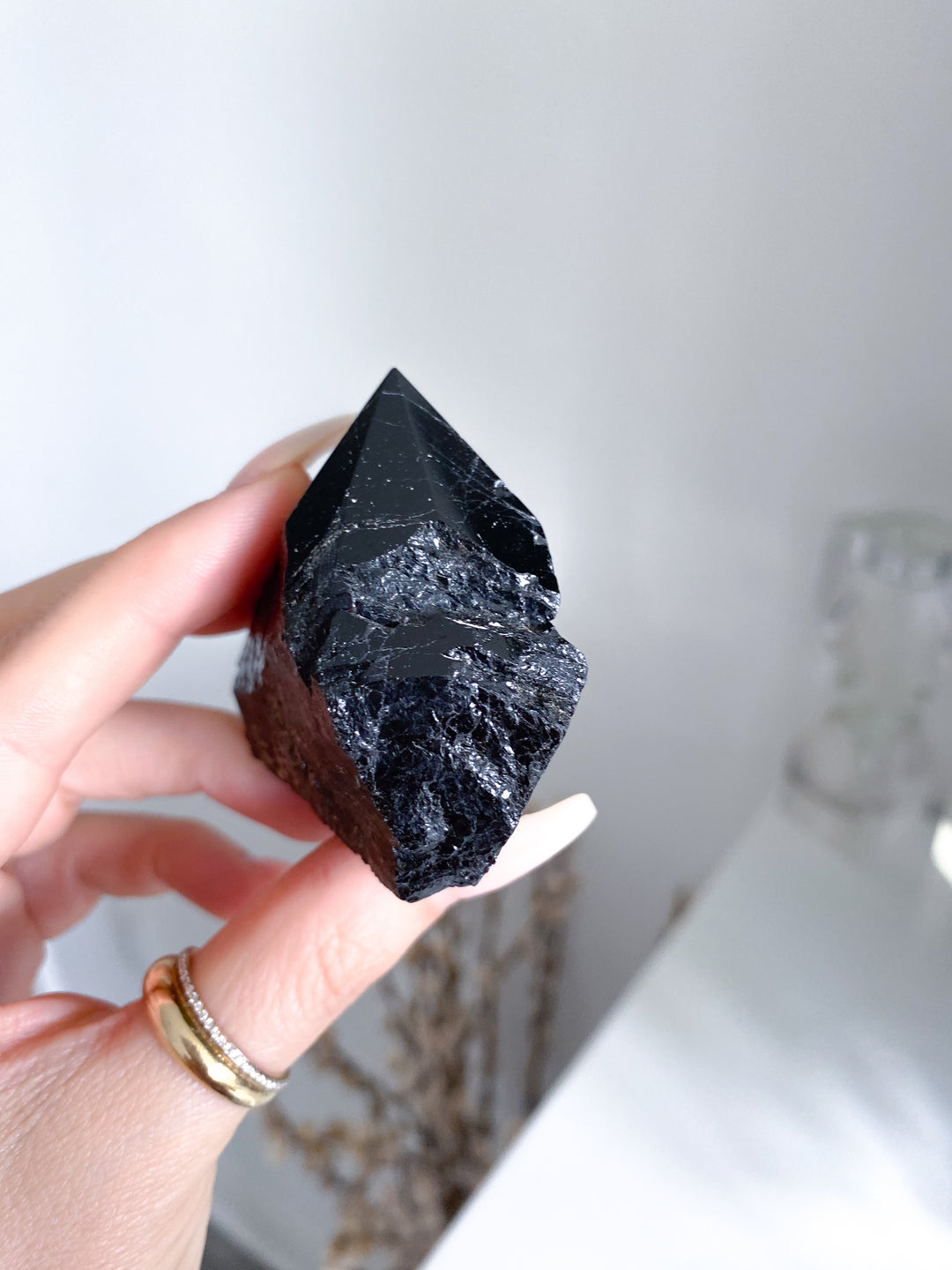 Shiny Black Tourmaline Top Polish Point #10