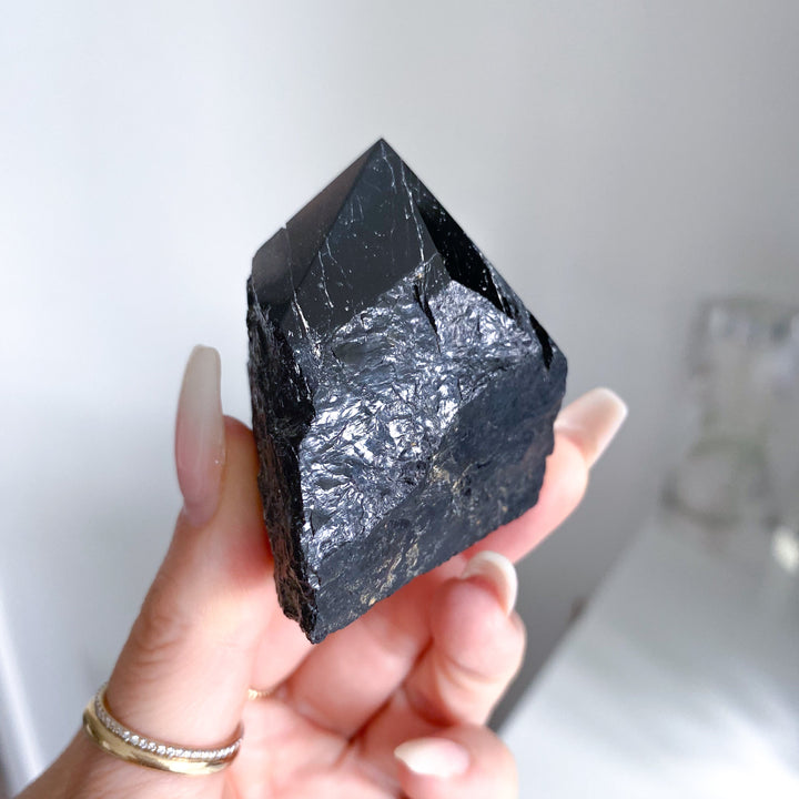 Shiny Black Tourmaline Top Polish Point #10