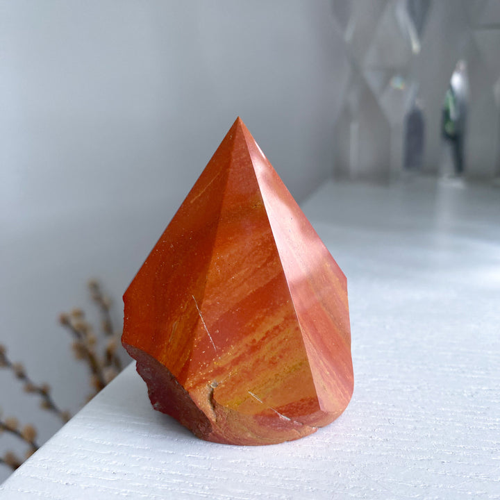 Mustard Red Jasper Top Polish Point #4