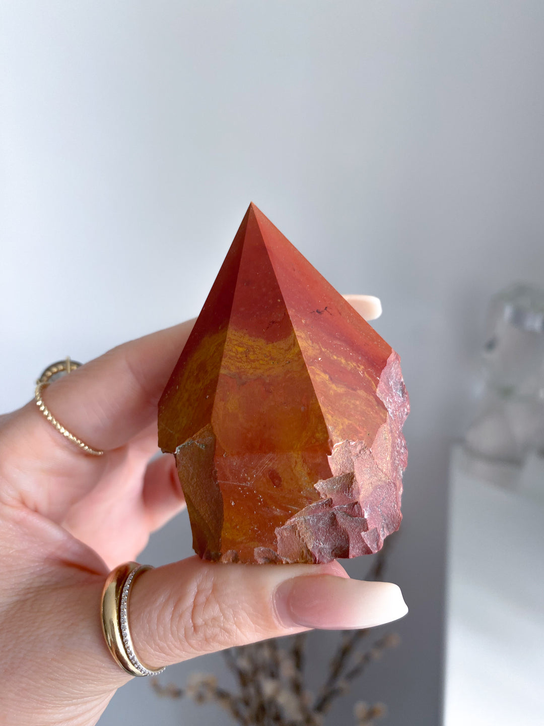 Mustard Red Jasper Top Polish Point #4