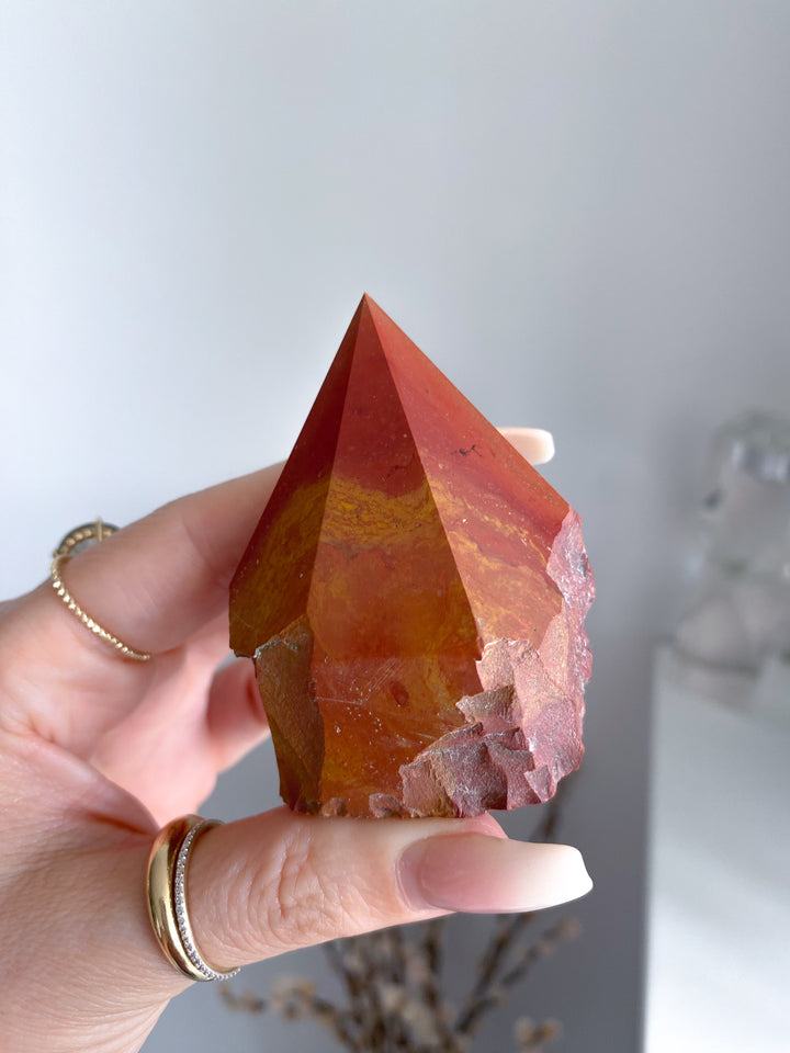 Mustard Red Jasper Top Polish Point #4