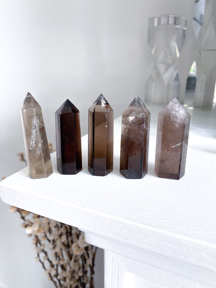 Imperfect Tiny Smokey Quartz Towers