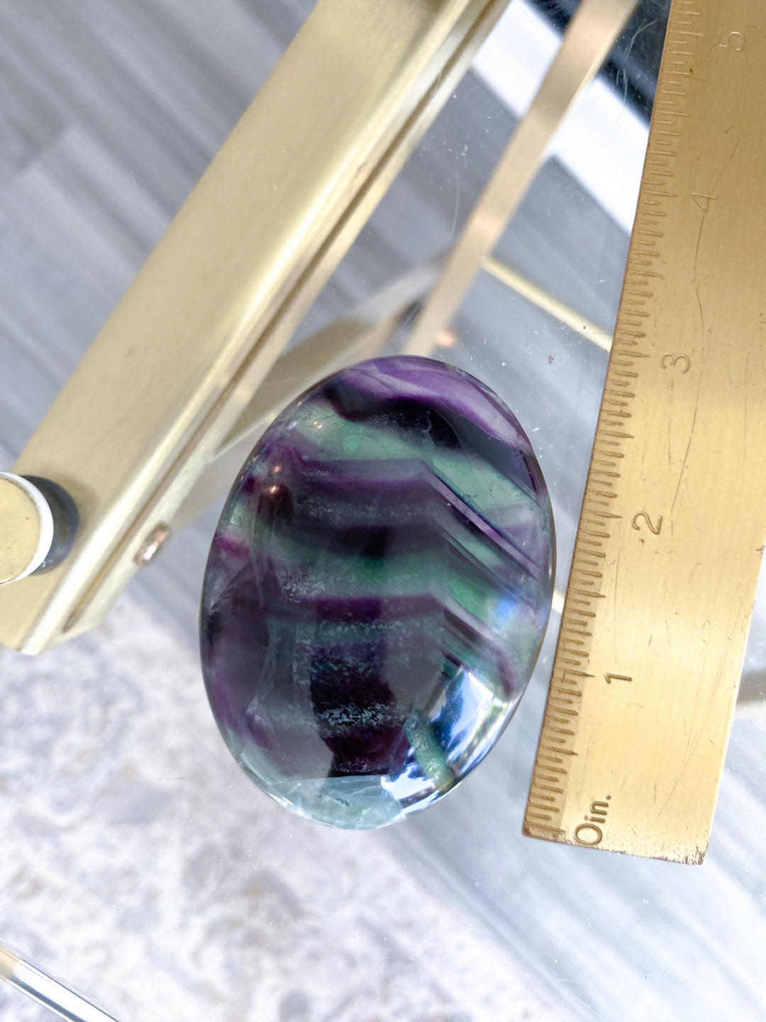Chevron Rainbow Fluorite Palm #2