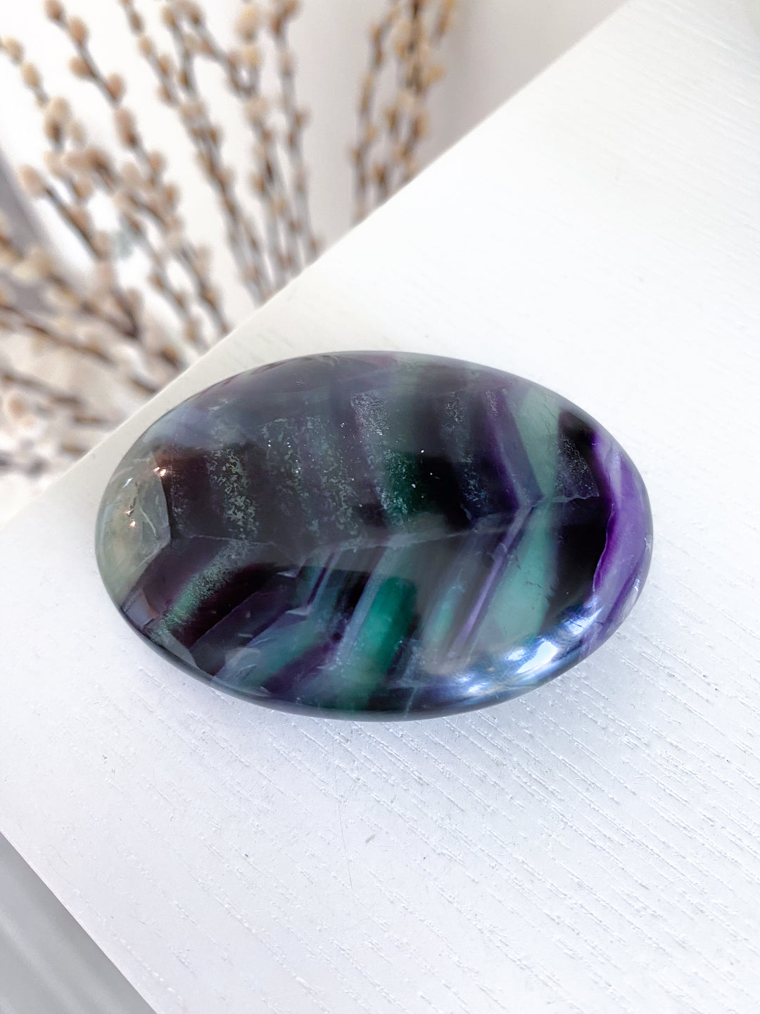 Chevron Rainbow Fluorite Palm #2