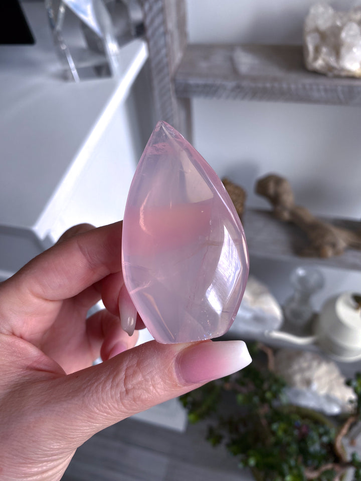 Gemmy Rose Quartz Flame Freeform #1