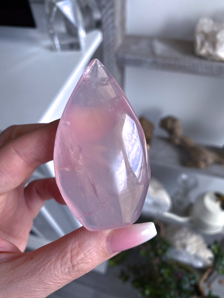 Gemmy Rose Quartz Flame Freeform #1