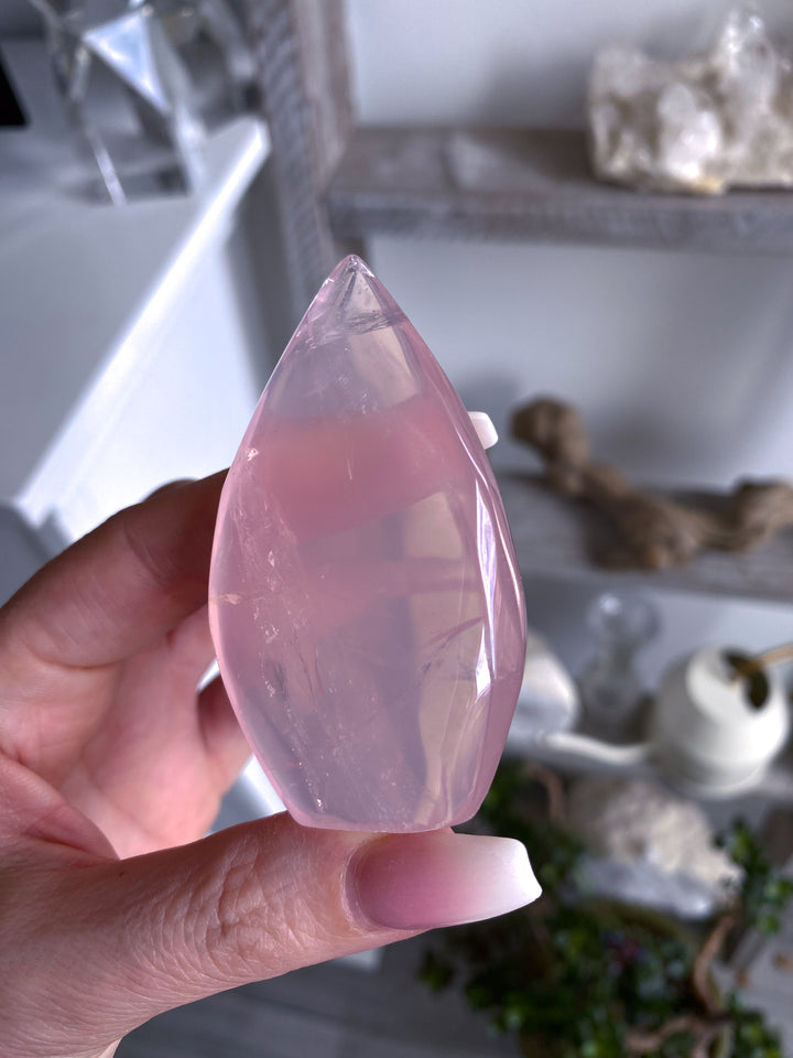 Gemmy Rose Quartz Flame Freeform #1
