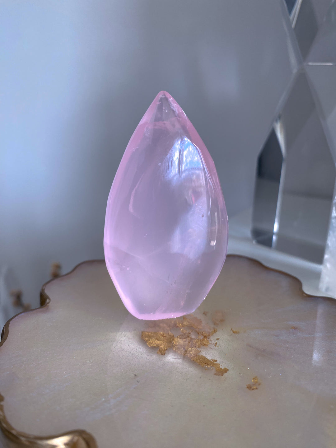 Gemmy Rose Quartz Flame Freeform #1