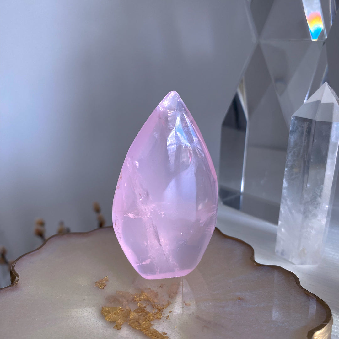 Gemmy Rose Quartz Flame Freeform #1