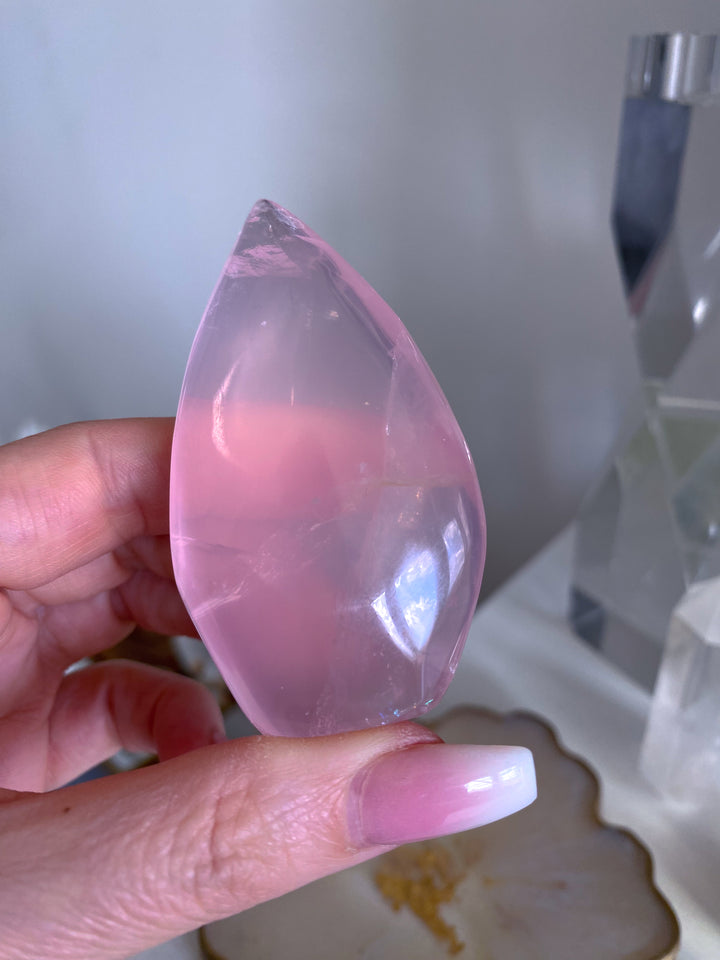 Gemmy Rose Quartz Flame Freeform #1