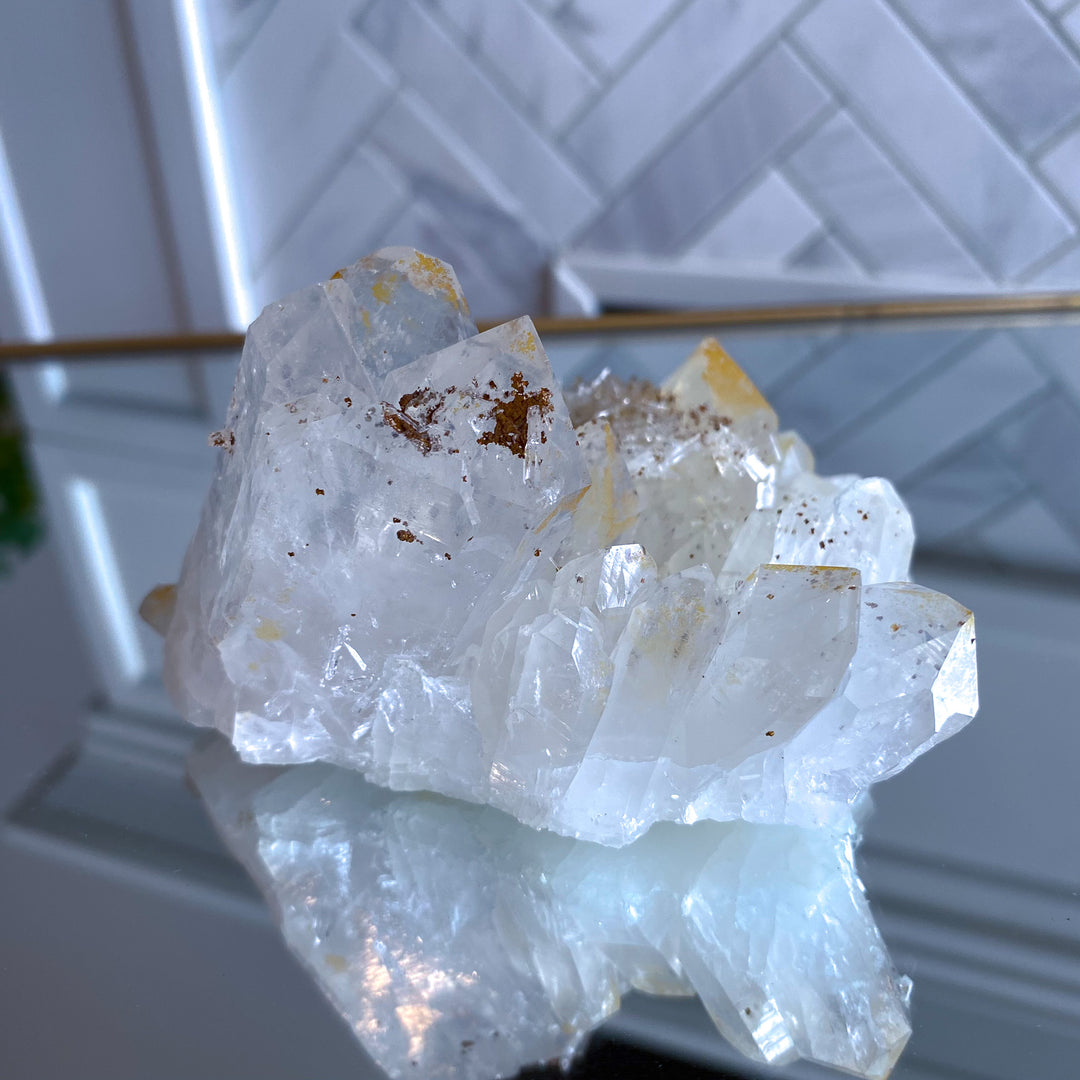 Micro Needle Clear Quartz with Siderite Cluster 