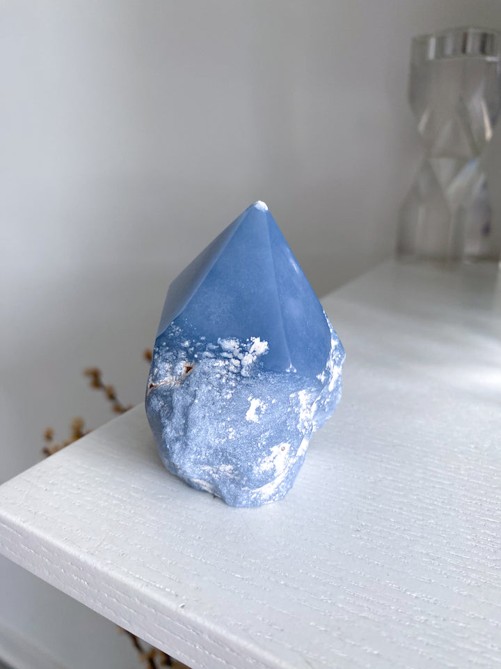Angelite Top Polish Point #3 - Chipped