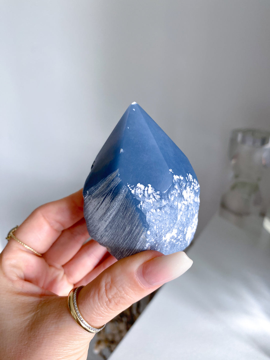 Angelite Top Polish Point #3 - Chipped