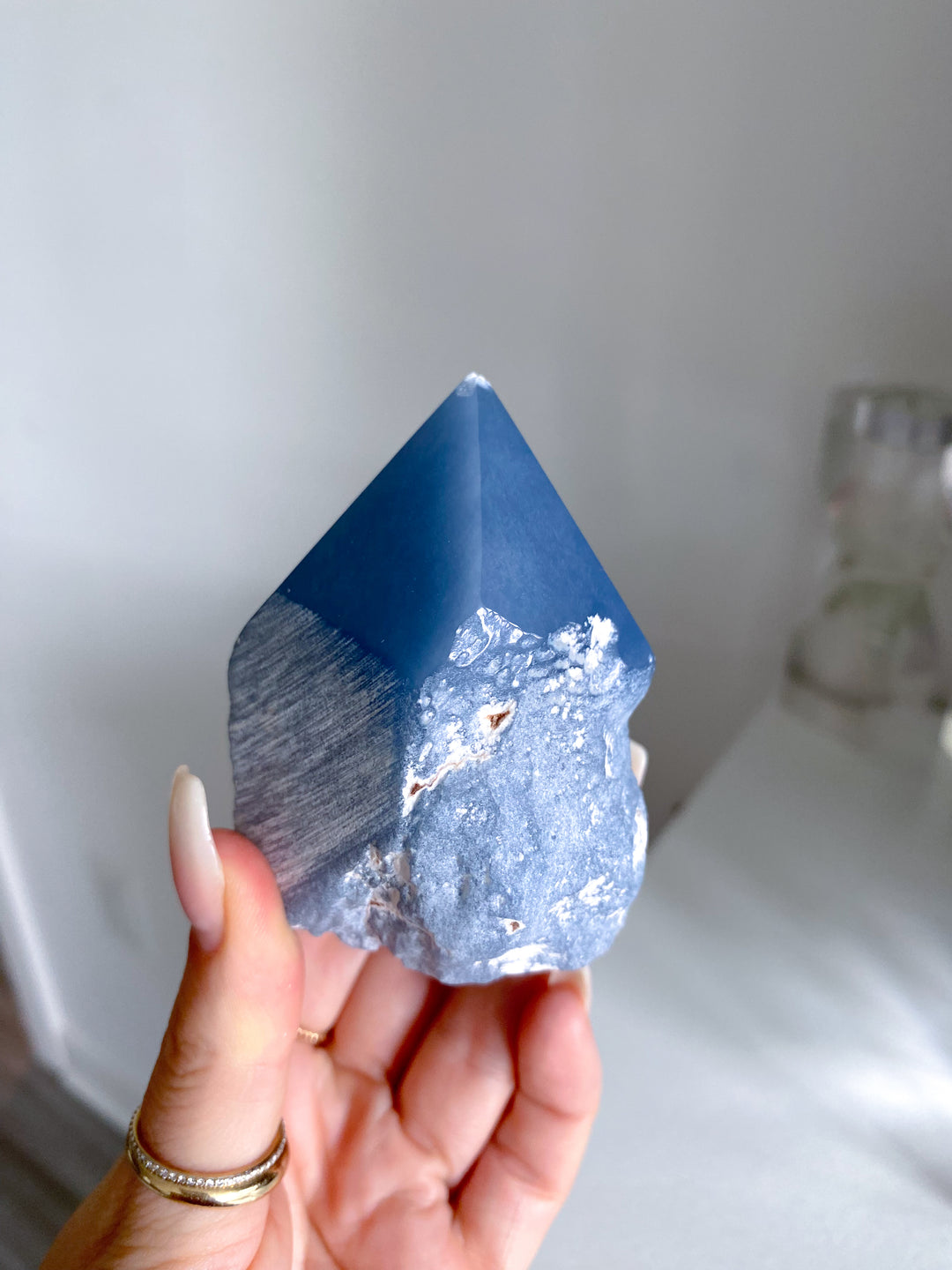 Angelite Top Polish Point #3 - Chipped