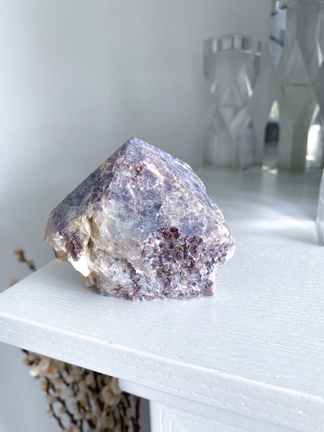 Half Polished Mica-rich Purple Lepidolite Point #1