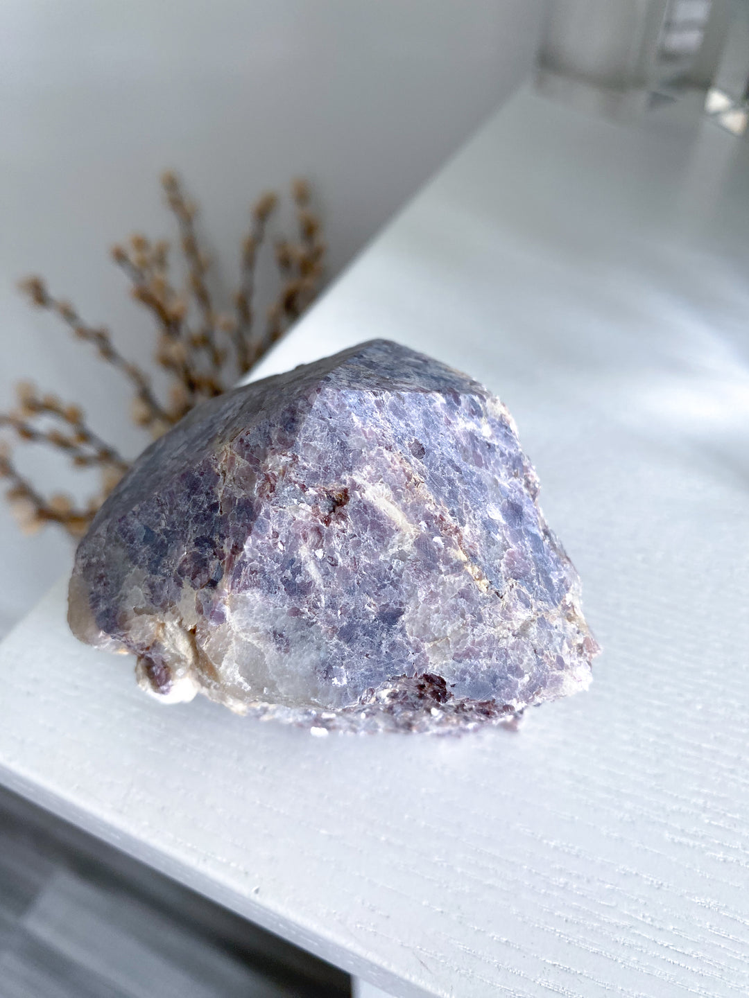 Half Polished Mica-rich Purple Lepidolite Point #1
