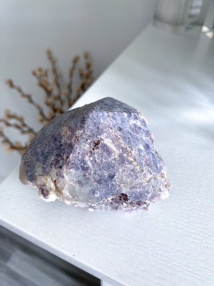 Half Polished Mica-rich Purple Lepidolite Point #1