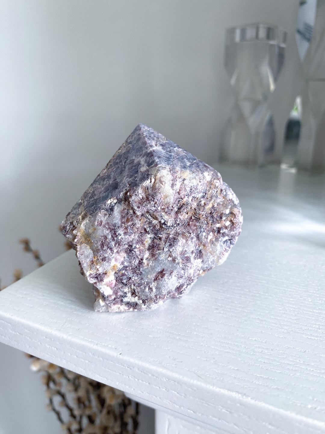 Half Polished Mica-rich Purple Lepidolite Point #1