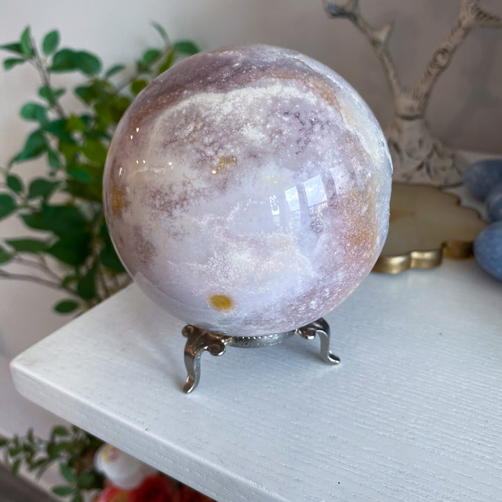 XL Drusy Pink Amethyst Sphere 