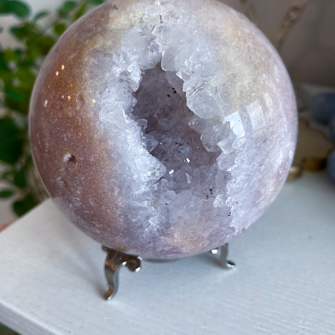 XL Drusy Pink Amethyst Sphere 