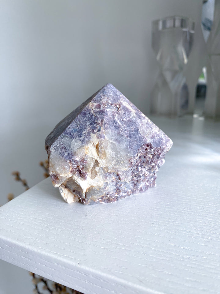 Half Polished Mica-rich Purple Lepidolite Point #1