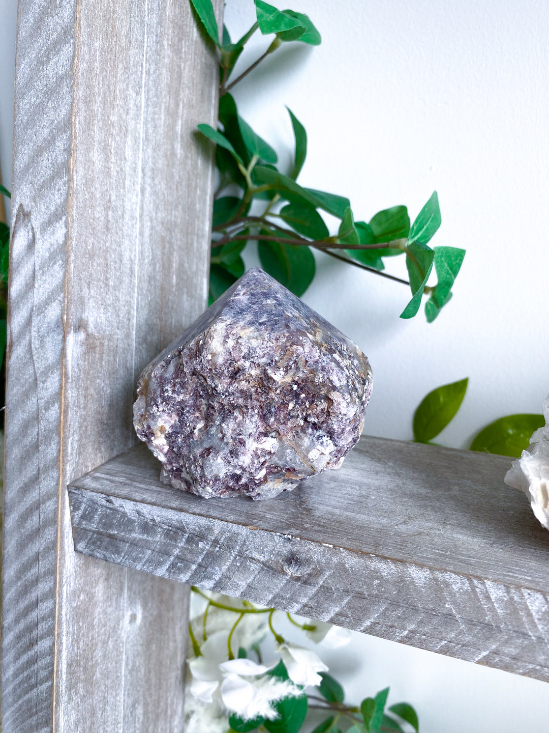 Half Polished Mica-rich Purple Lepidolite Point #1