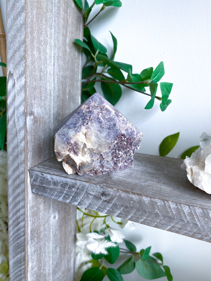 Half Polished Mica-rich Purple Lepidolite Point #1