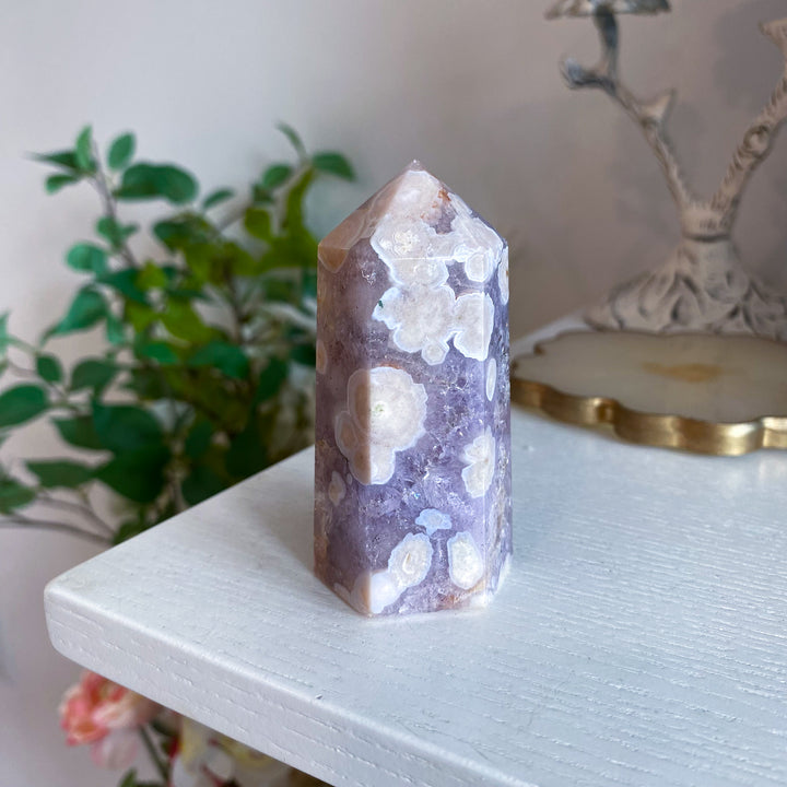 Purple Amethyst Flower Agate Tower 
