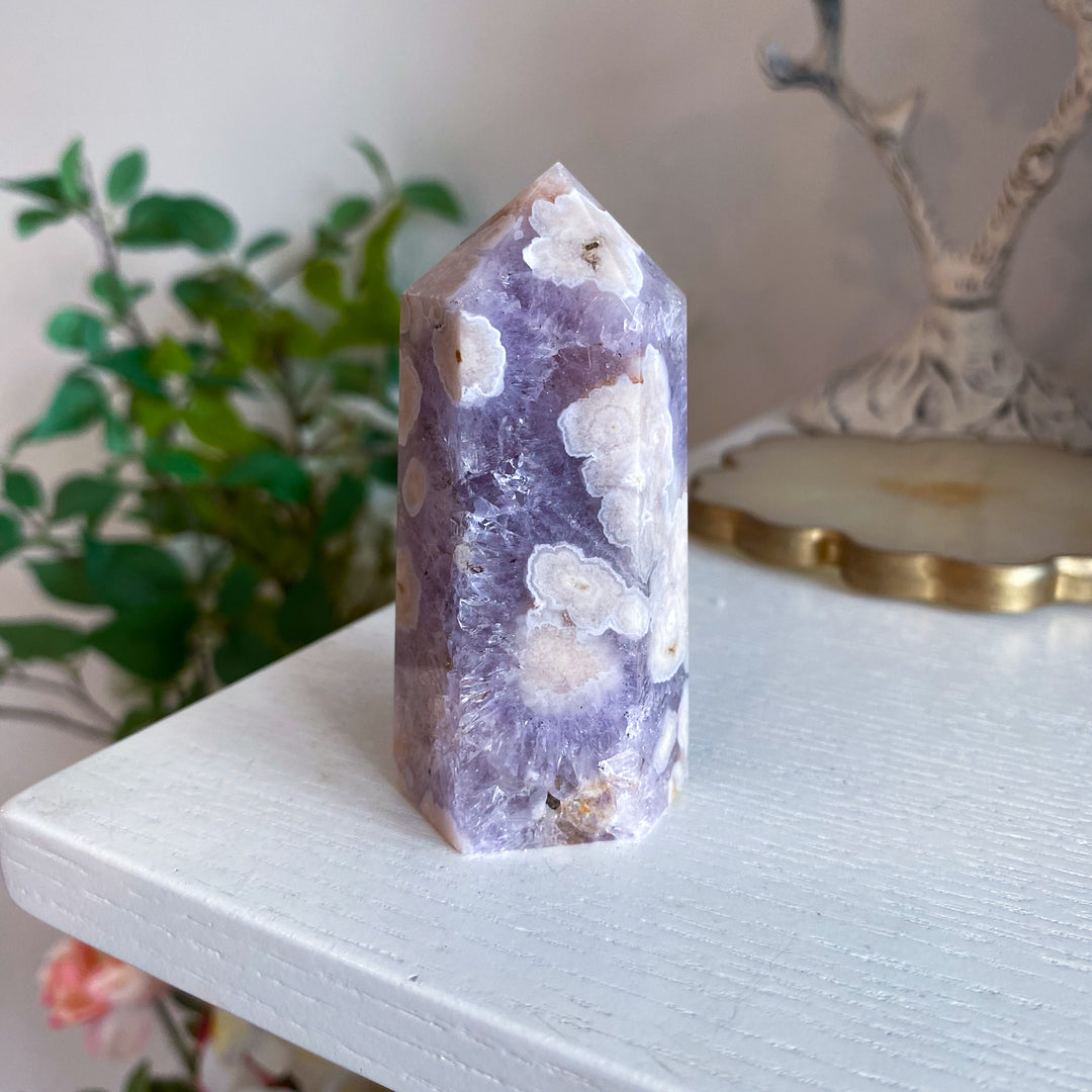 Purple Amethyst Flower Agate Tower 