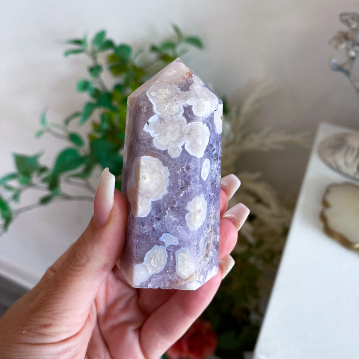 Purple Amethyst Flower Agate Tower 