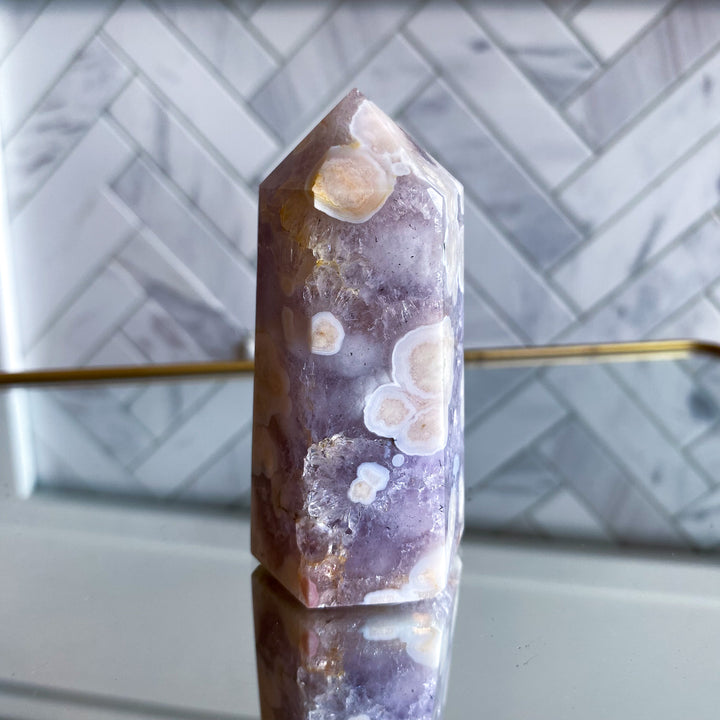 Purple Amethyst Flower Agate Tower 