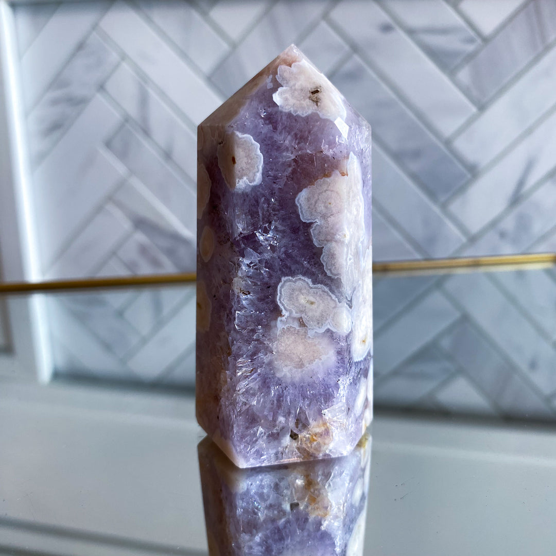 Purple Amethyst Flower Agate Tower 