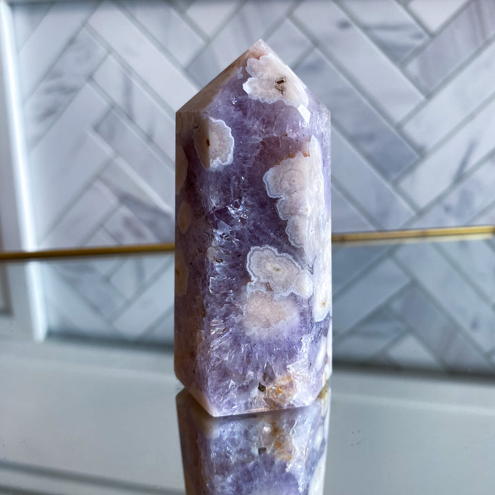 Purple Amethyst Flower Agate Tower 
