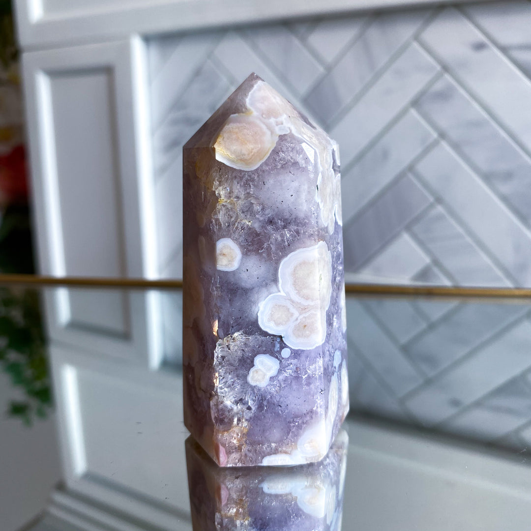 Purple Amethyst Flower Agate Tower 