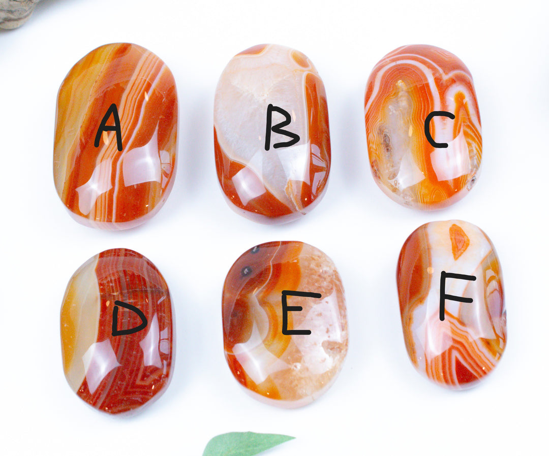 Carnelian Palm Stones - You Choose