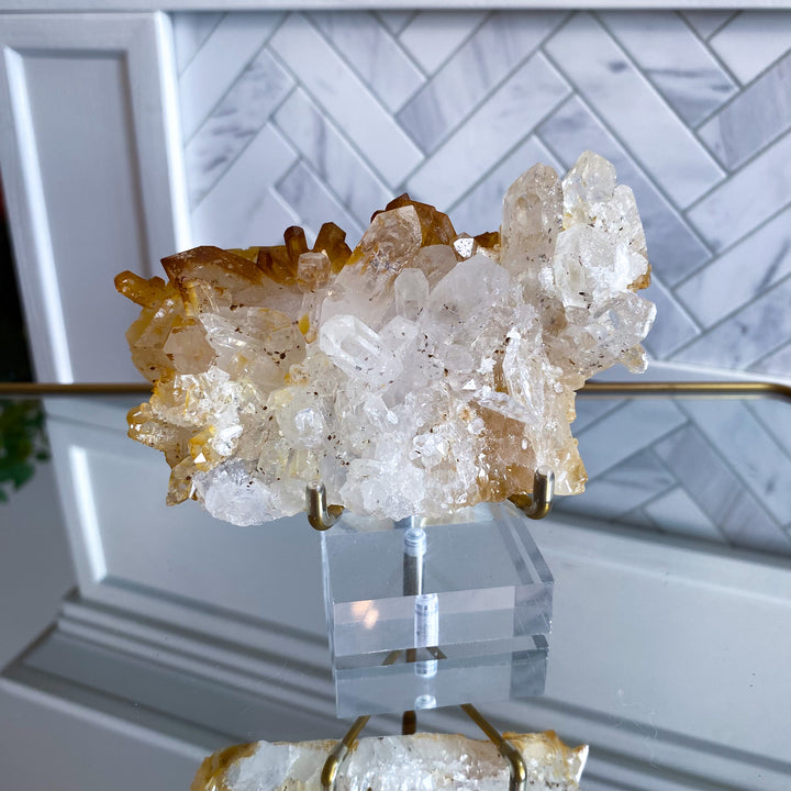 Stunning Iron Coated Quartz with Siderite Cluster 