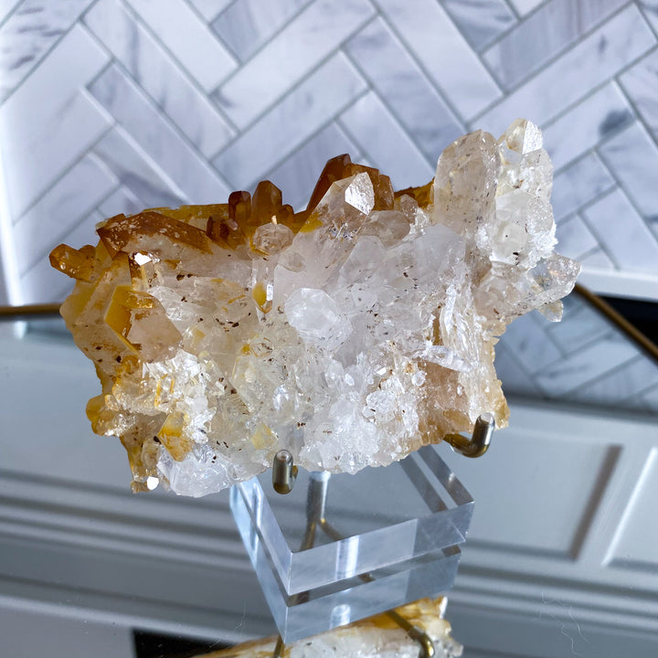 Stunning Iron Coated Quartz with Siderite Cluster 